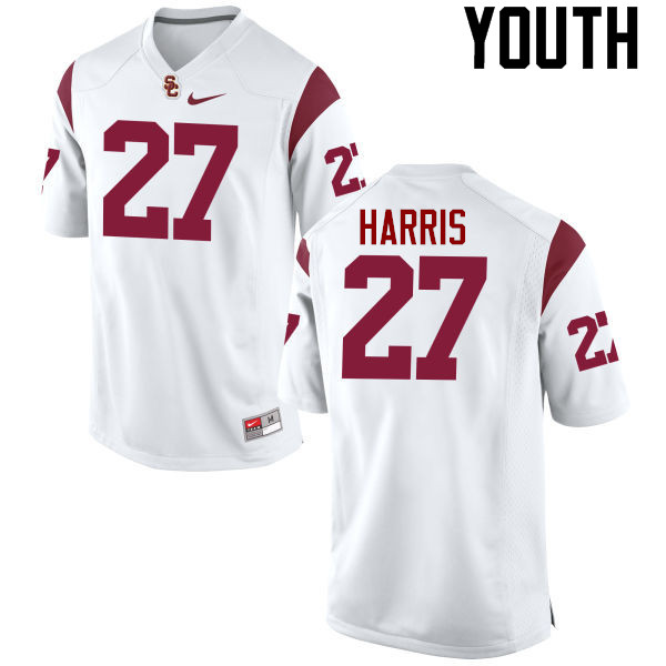 Youth #27 Ajene Harris USC Trojans College Football Jerseys-White